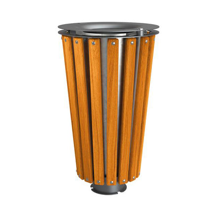 Procity Lofoten Litter Bin 80L (Light Oak Stained Hardwood / With Internal Galvanised Bucket / Procity Grey)