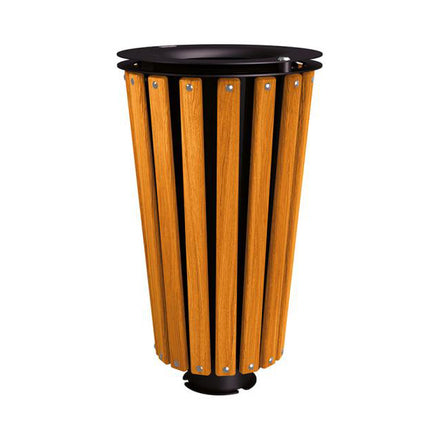 Procity Lofoten Litter Bin 80L (Light Oak Stained Hardwood / With Internal Painted Galvanised Bucket / Jet Black RAL 9005)