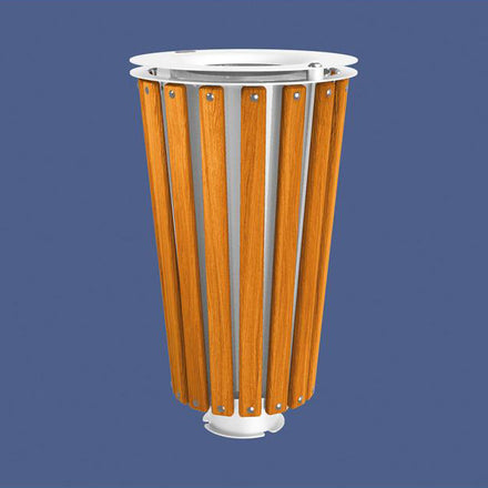 Procity Lofoten Litter Bin 80L (Light Oak Stained Hardwood / With Internal Painted Galvanised Bucket / Pure White RAL 9010)