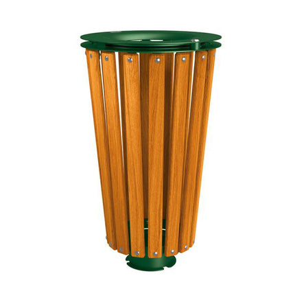 Procity Lofoten Litter Bin 80L (Light Oak Stained Hardwood / Without Internal Bucket / Moss Green RAL 6005)