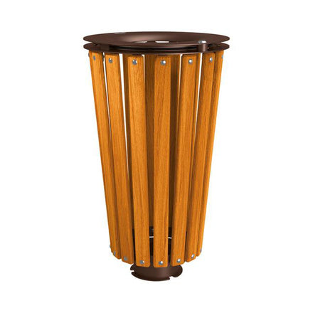 Procity Lofoten Litter Bin 80L (Light Oak Stained Hardwood / Without Internal Bucket / Chocolate Brown RAL 8017)