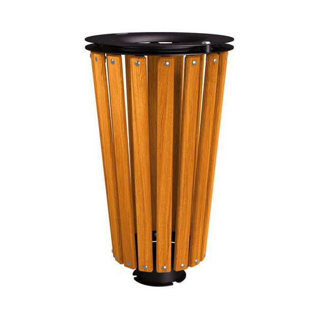 Procity Lofoten Litter Bin 80L (Light Oak Stained Hardwood / Without Internal Bucket / Jet Black RAL 9005)