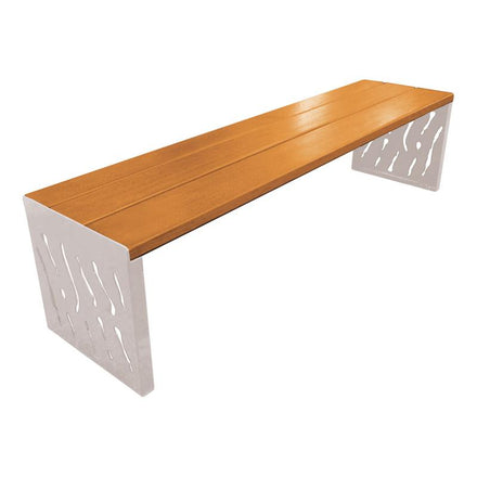 Procity Venice Backless Bench 1.8m (Light Oak Stained Hardwood Slats / Silk Grey RAL 7044)