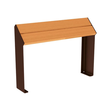 Procity Kube Perch Bench 1.2m (Light Oak Stained Hardwood Slats / Chocolate Brown RAL 8017)