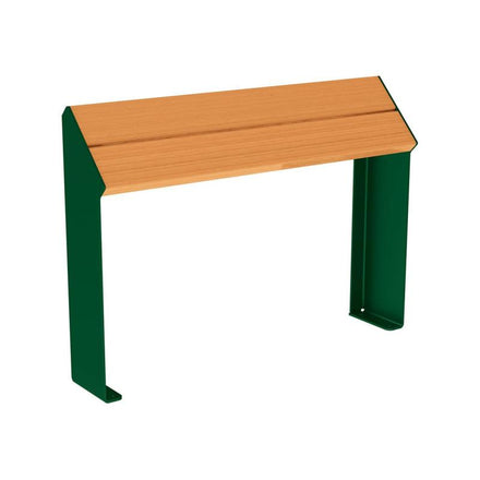 Procity Kube Perch Bench 1.2m (Light Oak Stained Hardwood Slats / Moss Green RAL 6005)