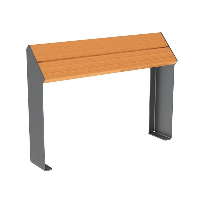 Procity Kube Perch Bench 1.2m (Light Oak Stained Hardwood Slats / Procity Grey)