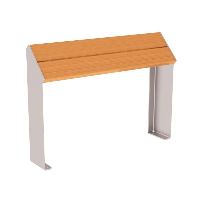 Procity Kube Perch Bench 1.2m (Light Oak Stained Hardwood Slats / Silk Grey RAL 7044)