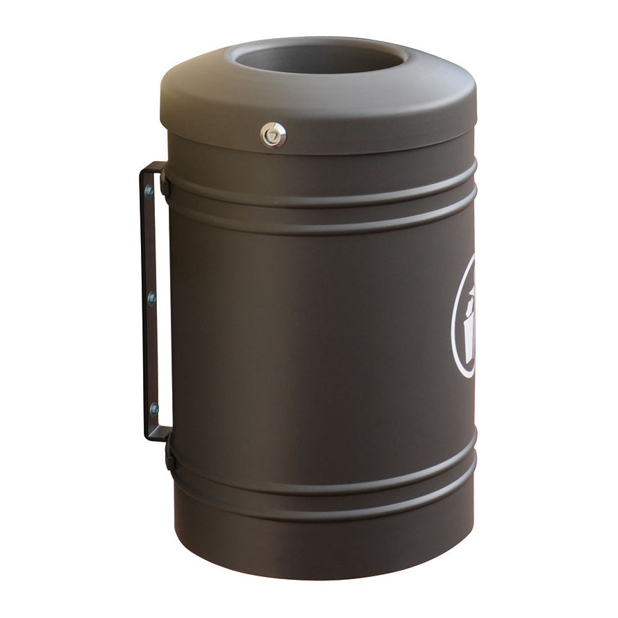 Procity Litter Bin for Walls and Posts 40L (Wall Mounted / Galvanised & Powder Coated Procity Grey)