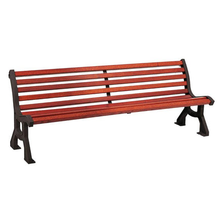 Procity Lublin Seat Bench 2m (Black / Mahogany Stained Hardwood Slats)