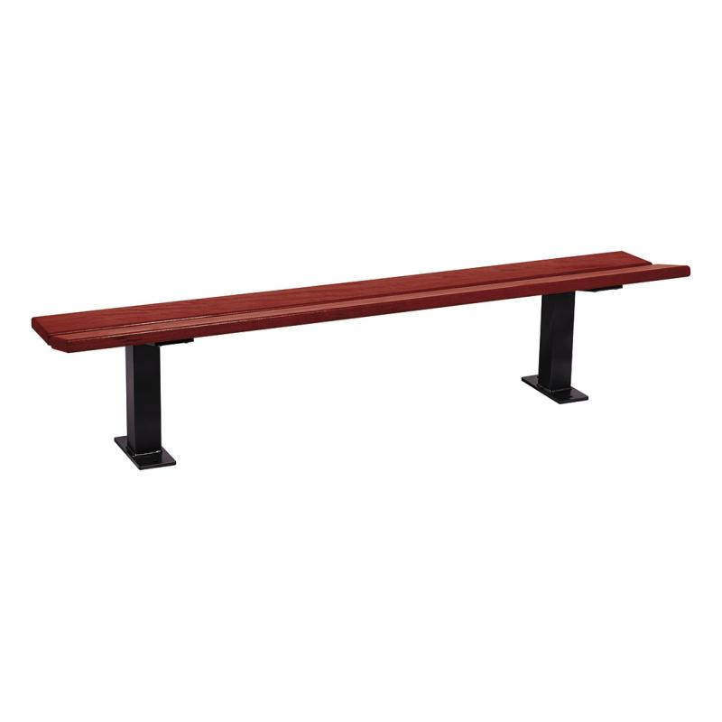 Procity Pagoda Backless Bench 2m (Mahogany Stained Hardwood Slats / Jet Black RAL 9005)