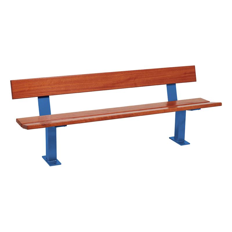 Procity Pagoda Seat Bench 2m (Mahogany Stained Hardwood Slats / Gentian Blue RAL 5010)