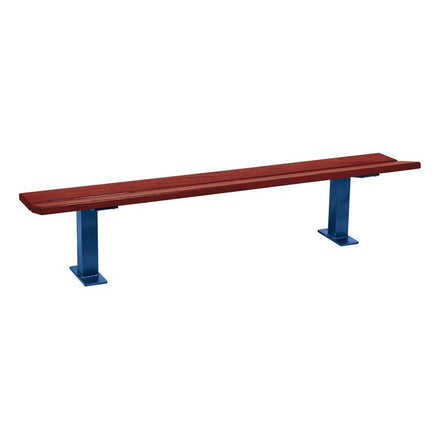 Procity Pagoda Backless Bench 2m (Mahogany Stained Hardwood Slats / Gentian Blue RAL 5010)