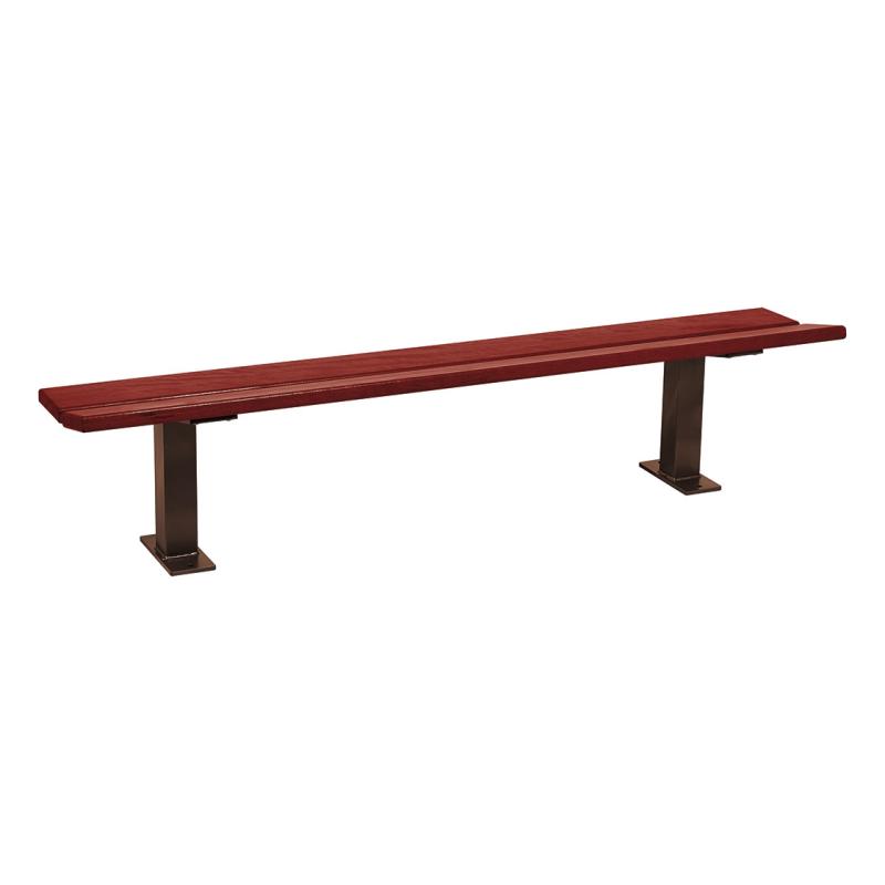 Procity Pagoda Backless Bench 2m (Mahogany Stained Hardwood Slats / Chocolate Brown RAL 8017)