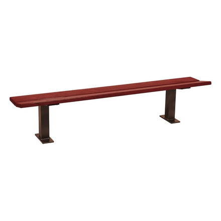 Procity Pagoda Backless Bench 2m (Mahogany Stained Hardwood Slats / Chocolate Brown RAL 8017)