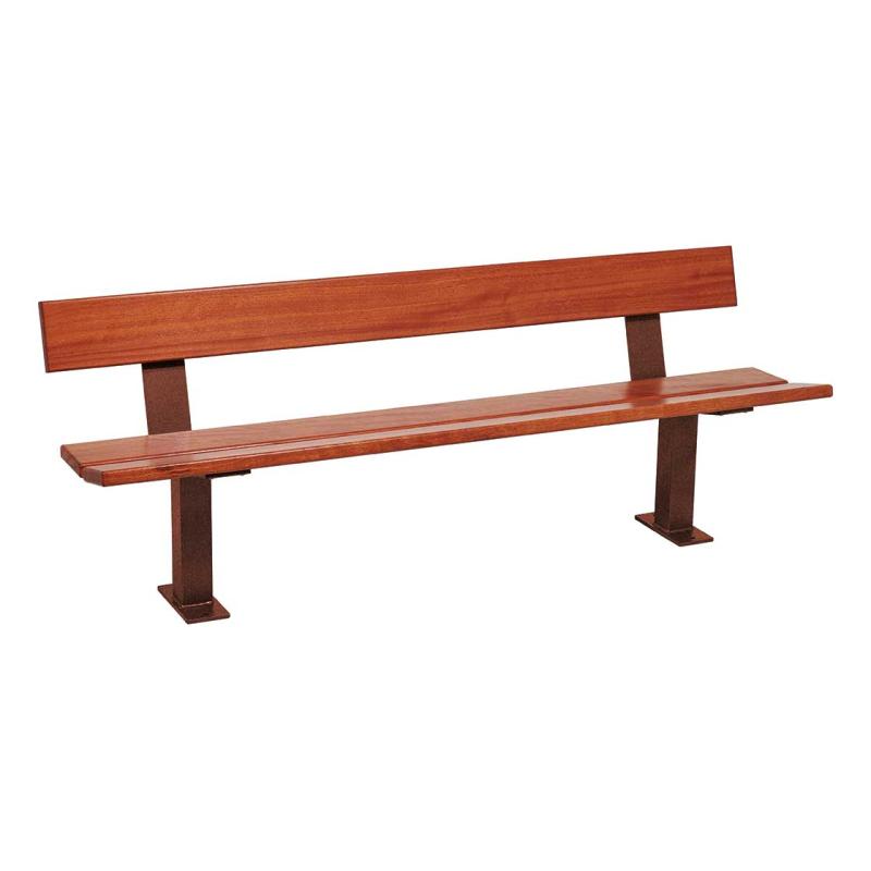 Procity Pagoda Seat Bench 2m (Mahogany Stained Hardwood Slats / Corten Effect)