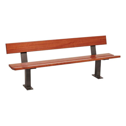 Procity Pagoda Seat Bench 2m (Mahogany Stained Hardwood Slats / Procity Grey)