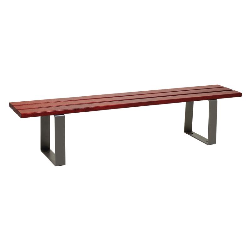 Procity Riga Backless Bench (1.8m / Mahogany Stained Softwood Slats / Procity Grey)