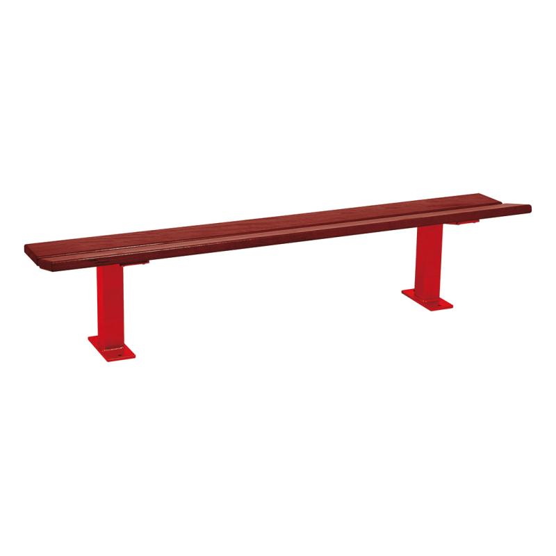 Procity Pagoda Backless Bench 2m (Mahogany Stained Hardwood Slats / Traffic Red RAL 3020)