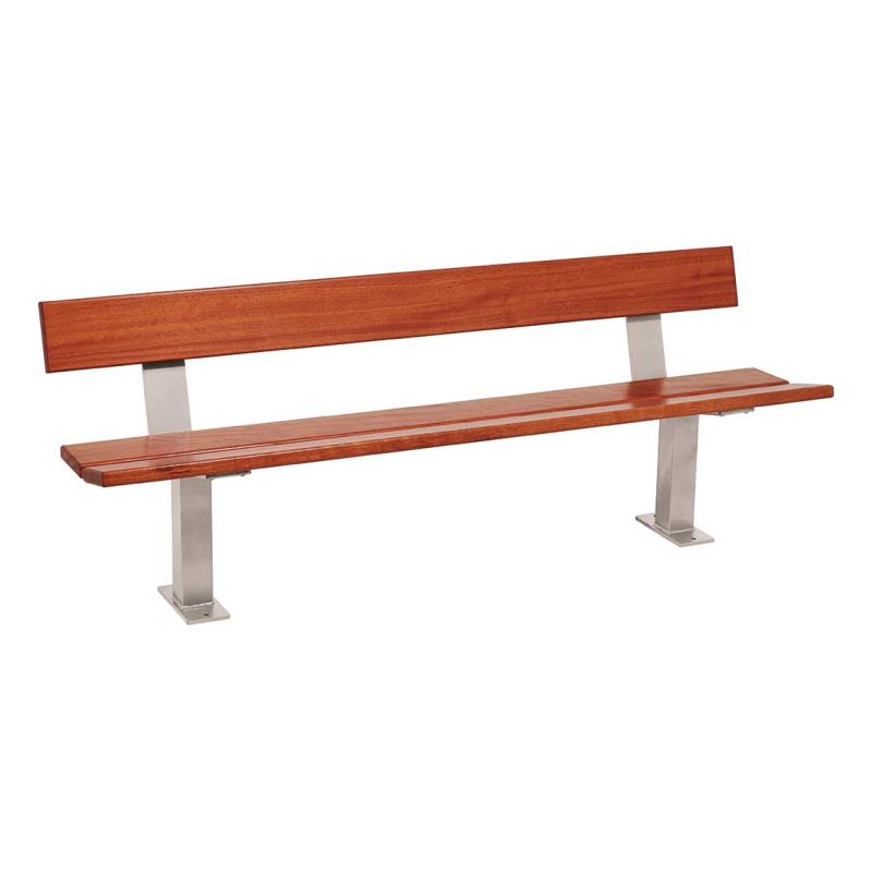 Procity Pagoda Seat Bench 2m (Mahogany Stained Hardwood Slats / Silk Grey RAL 7044)