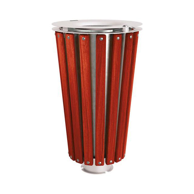 Procity Lofoten Litter Bin 80L (Mahogany Stained Hardwood / With Internal Galvanised Bucket / Silk Grey RAL 7044)