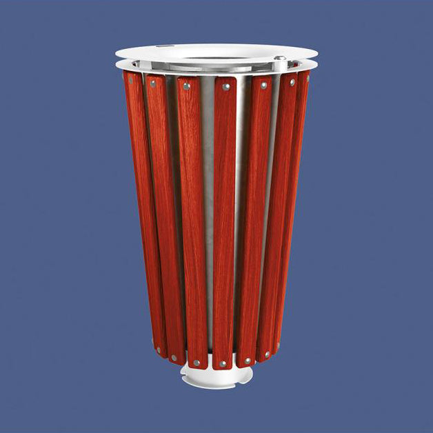 Procity Lofoten Litter Bin 80L (Mahogany Stained Hardwood / With Internal Galvanised Bucket / Pure White RAL 9010)