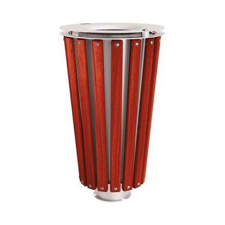 Procity Lofoten Litter Bin 80L (Mahogany Stained Hardwood / With Internal Painted Galvanised Bucket / Silk Grey RAL 7044)