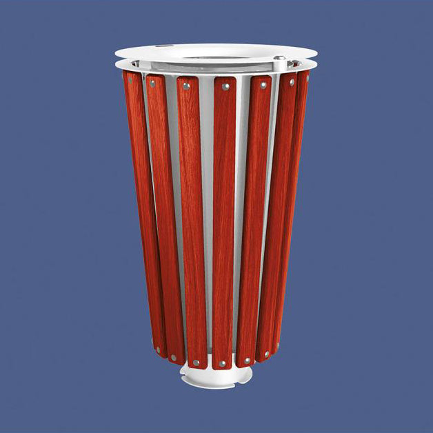 Procity Lofoten Litter Bin 80L (Mahogany Stained Hardwood / With Internal Painted Galvanised Bucket / Pure White RAL 9010)