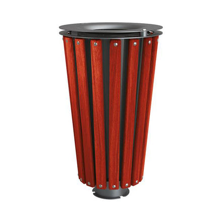 Procity Lofoten Litter Bin 80L (Mahogany Stained Hardwood / With Internal Painted Galvanised Bucket / Procity Grey)