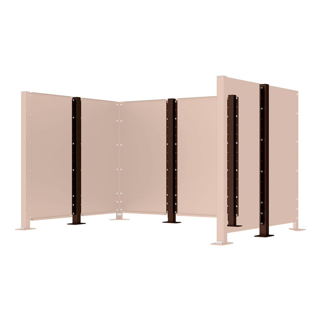 Post for Procity Modulo Enclosures (Middle Post / Galvanised & Powder Coated Chocolate Brown RAL 8017)