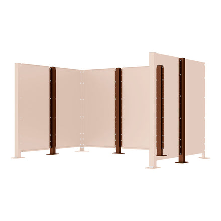 Post for Procity Modulo Enclosures (Middle Post / Galvanised & Powder Coated Corten Effect)