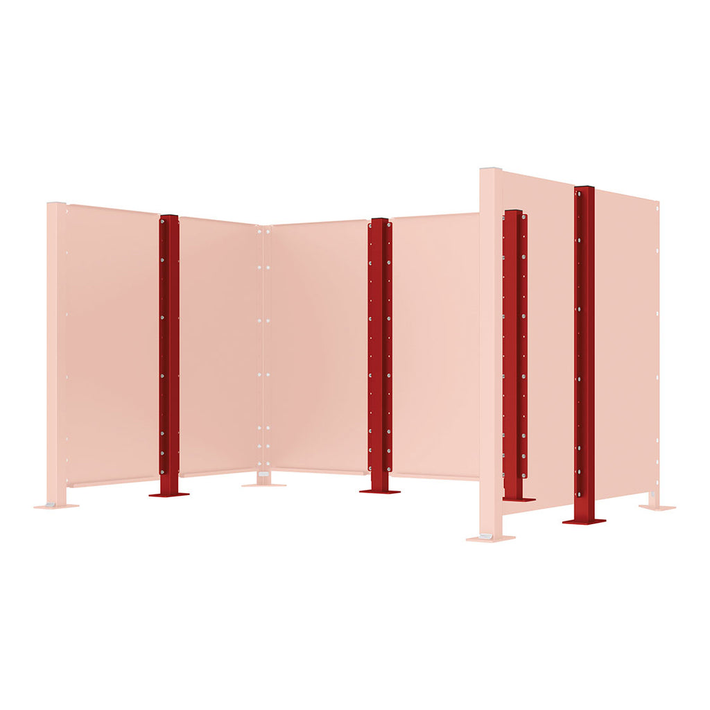 Post for Procity Modulo Enclosures (Middle Post / Galvanised & Powder Coated Maroon RAL 3004)