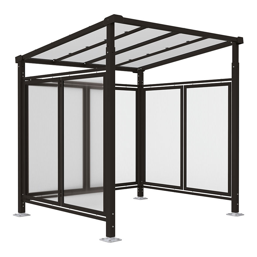 Procity Milan Bike Shelter (2500mm / Rear + 2 Side Cladding / Galvanised & Powder Coated Jet Black RAL 9005)