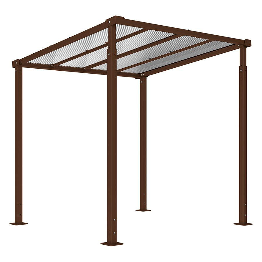 Procity Milan Bike Shelter (2500mm / No Cladding / Galvanised & Powder Coated Chocolate Brown RAL 8017)