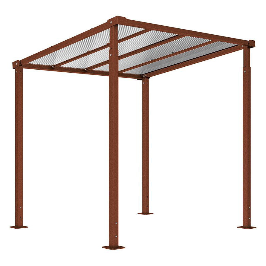 Procity Milan Bike Shelter (2500mm / No Cladding / Galvanised & Powder Coated Corten Effect)