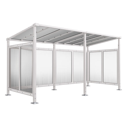 Procity Milan Bike Shelter (5000mm / Rear + 2 Side Cladding / Galvanised & Powder Coated Silk Grey RAL 7044)