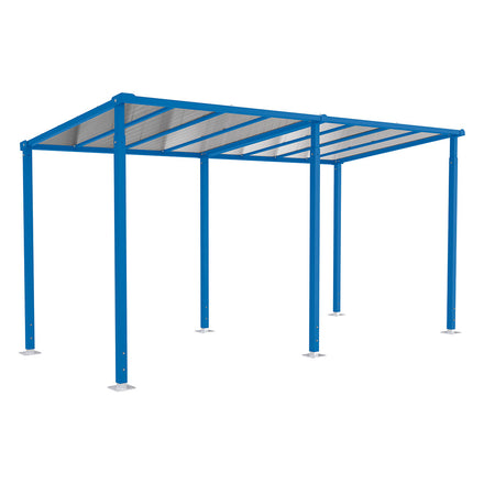 Procity Milan Bike Shelter (5000mm / No Cladding / Galvanised & Powder Coated Gentian Blue RAL 5010)