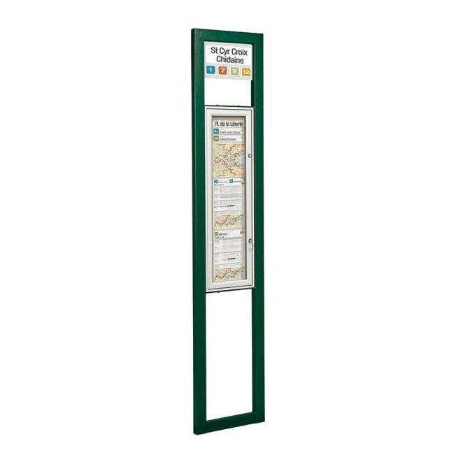 Procity Milan Bus Stop Sign (Single Sided / Galvanised & Powder Coated Moss Green RAL 6005)