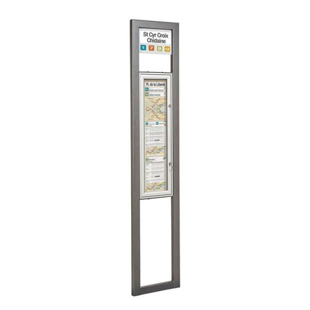 Procity Milan Bus Stop Sign (Single Sided / Galvanised & Powder Coated Chocolate Brown RAL 8017)