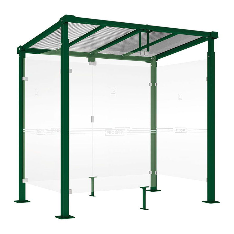 Procity Milan Smoking Shelter (2500mm / Galvanised & Powder Coated Moss Green RAL 6005)