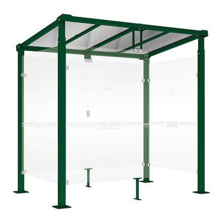 Procity Milan Smoking Shelter (2500mm / Galvanised & Powder Coated Moss Green RAL 6005)