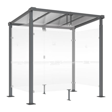 Procity Milan Smoking Shelter (2500mm / Galvanised & Powder Coated Procity Grey)