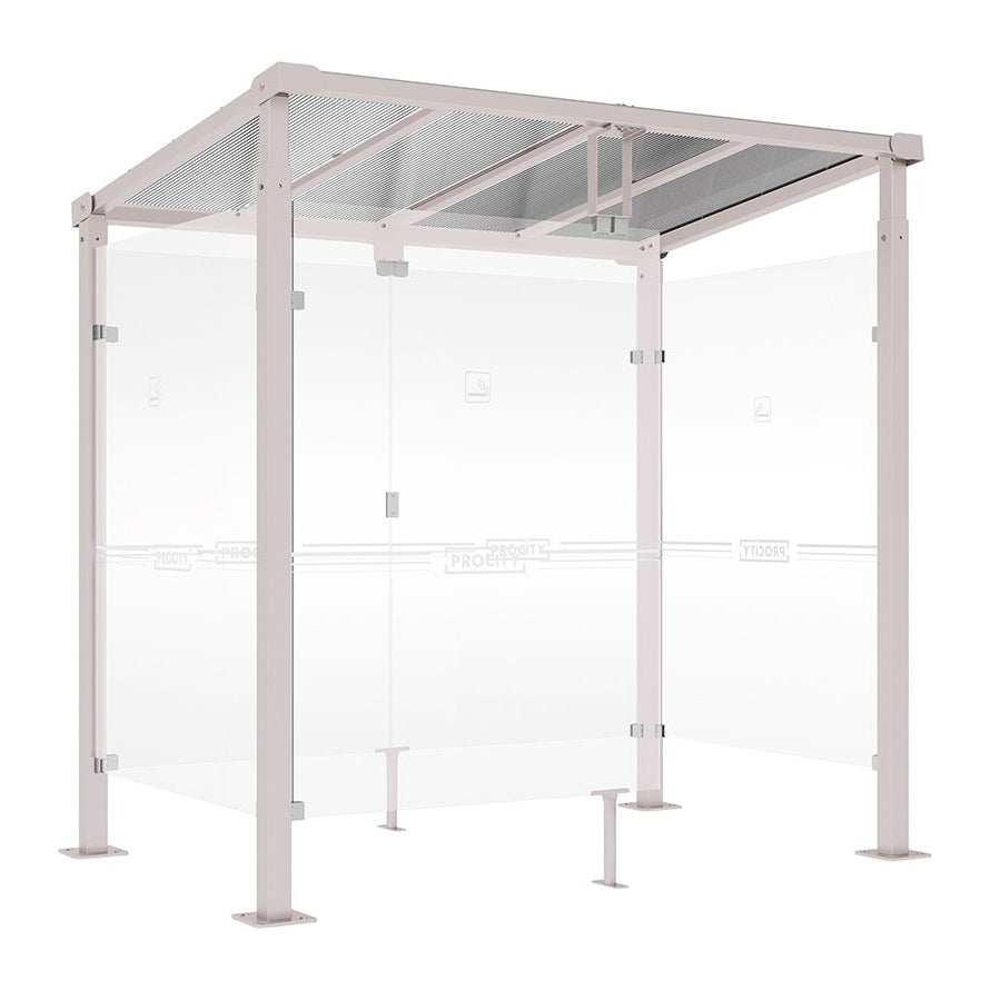 Procity Milan Smoking Shelter (2500mm / Galvanised & Powder Coated Silk Grey RAL 7044)