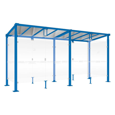 Procity Milan Smoking Shelter (5000mm / Galvanised & Powder Coated Gentian Blue RAL 5010)