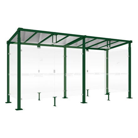 Procity Milan Smoking Shelter (5000mm / Galvanised & Powder Coated Moss Green RAL 6005)