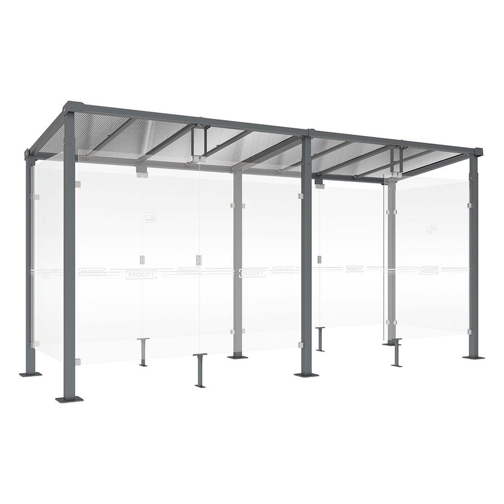 Procity Milan Smoking Shelter (5000mm / Galvanised & Powder Coated Procity Grey)