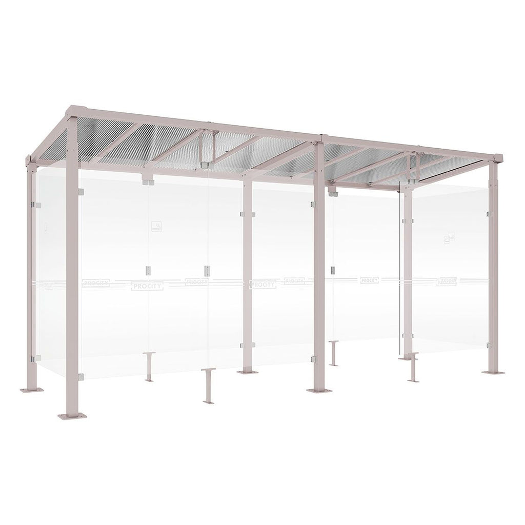 Procity Milan Smoking Shelter (5000mm / Galvanised & Powder Coated Silk Grey RAL 7044)