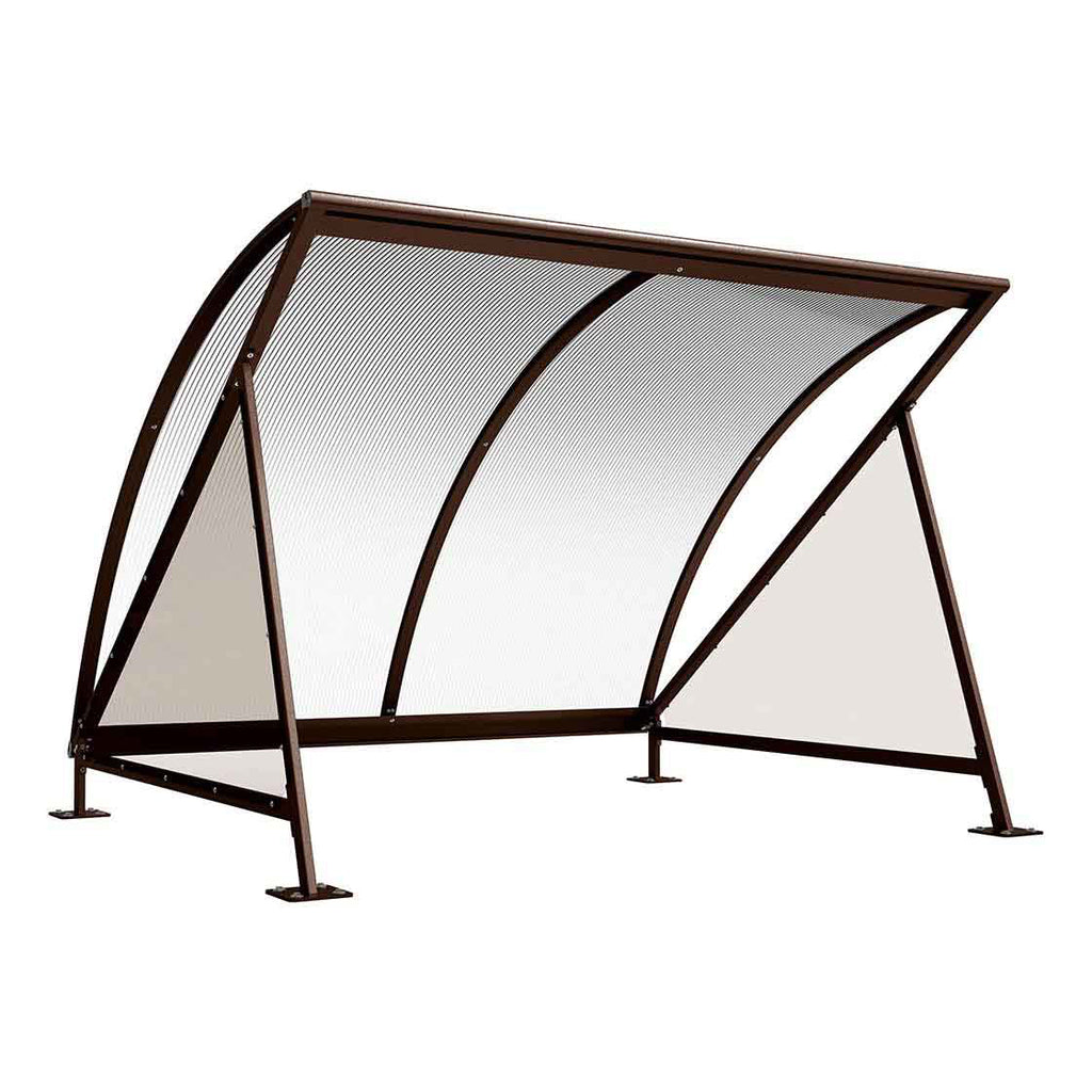 Procity Moonshape Bike Shelter (Without Bike Rack / Galvanised & Powder Coated Chocolate Brown RAL 8017)