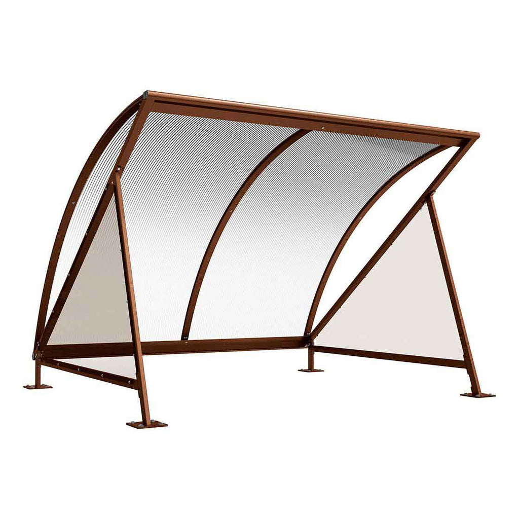 Procity Moonshape Bike Shelter (Without Bike Rack / Galvanised & Powder Coated Corten Effect)