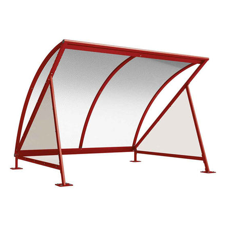 Procity Moonshape Bike Shelter (Without Bike Rack / Galvanised & Powder Coated Maroon RAL 3004)