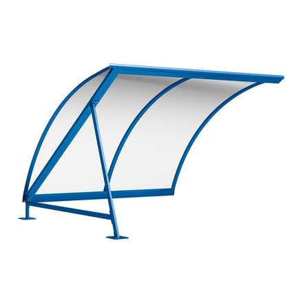 Procity Moonshape Bike Shelter Extension Unit (Without Bike Rack / Galvanised & Powder Coated Gentian Blue RAL 5010)